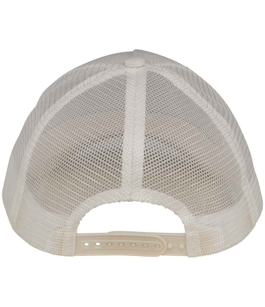 Native Spirit 5 Panel Trucker Cap in Ivory, back view