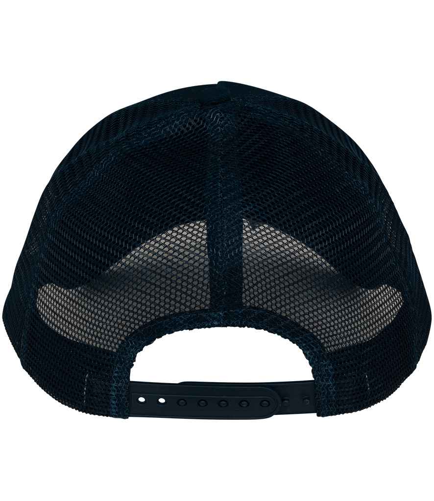 Native Spirit 6 Panel Trucker Cap in Black, back view