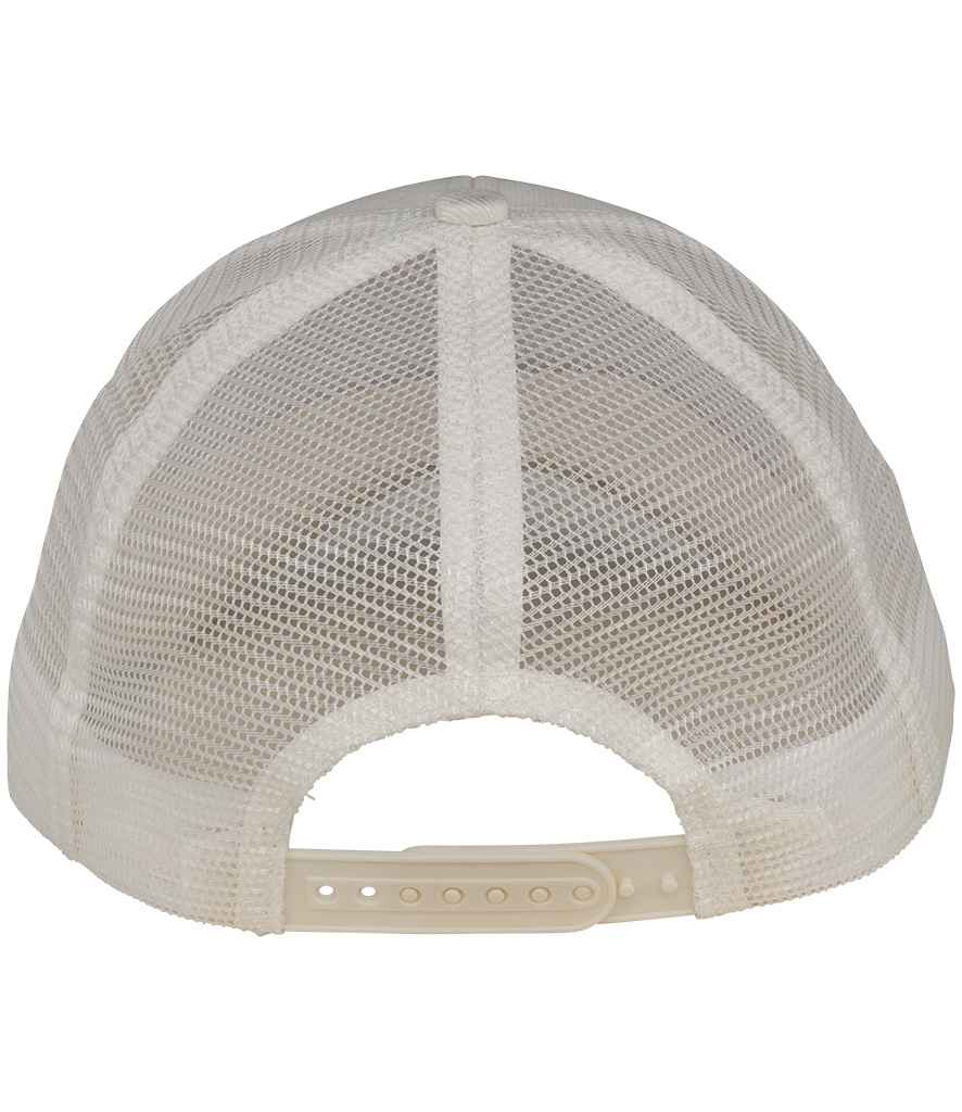 Native Spirit 6 Panel Trucker Cap in Ivory, back view