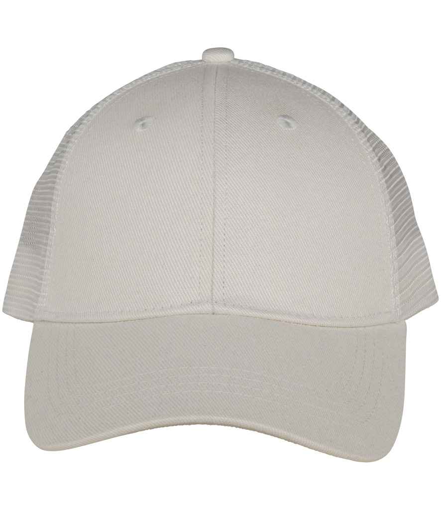 Native Spirit 6 Panel Trucker Cap in Ivory, front view