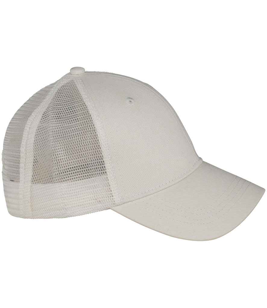 Native Spirit 6 Panel Trucker Cap in Ivory, side view