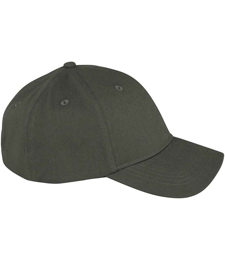 Native Spirit 6 Panel Cap in Organic Khaki, side view