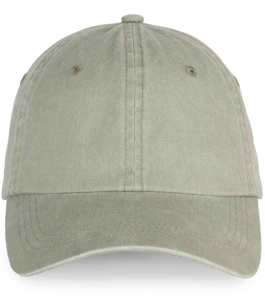Native Spirit Faded Cap in Washed Almond Green, front view