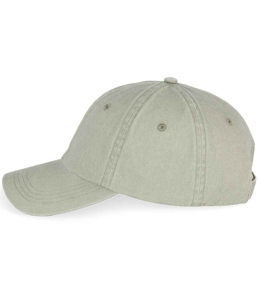 Native Spirit Faded Cap in Washed Almond Green, side view