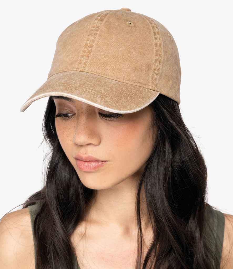 Native Spirit Faded Cap in Washed Dark Camel