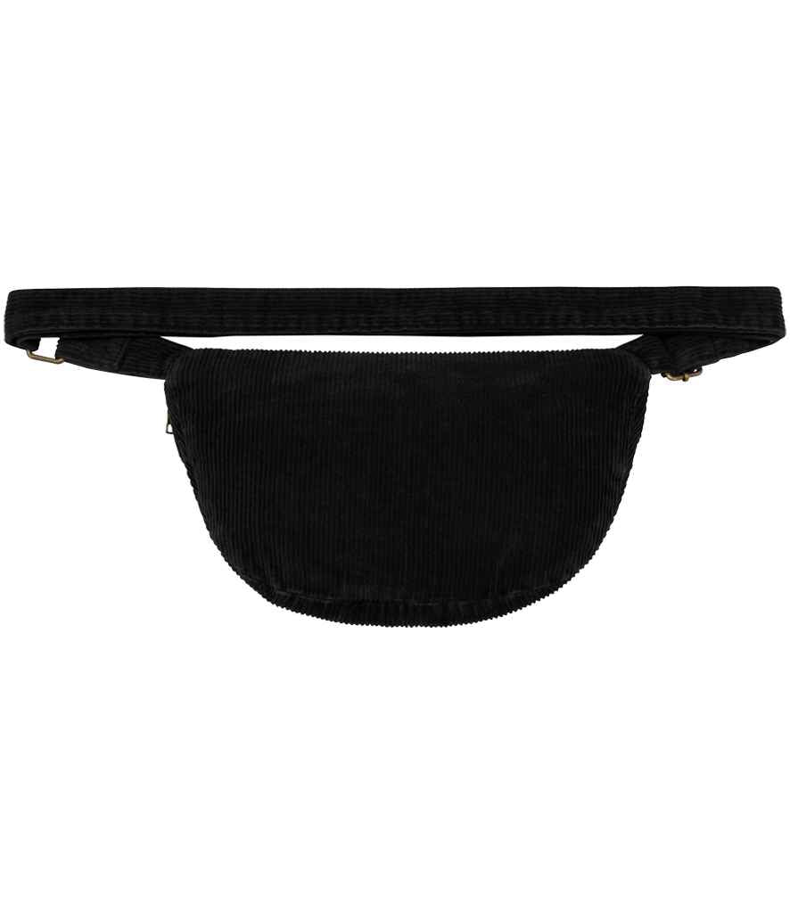 Native Spirit Corduroy Faded Waist Bag in Washed Black, back view