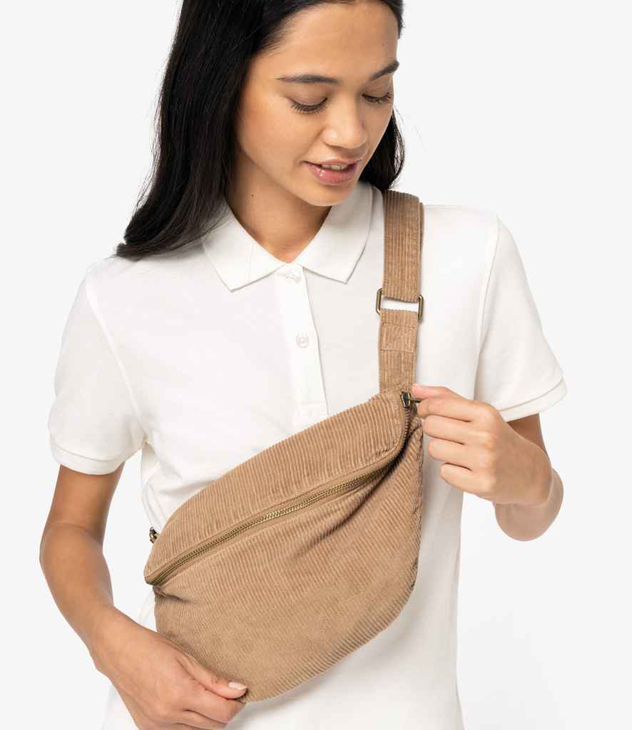 Native Spirit Corduroy Faded Waist Bag in Washed Dark Camel