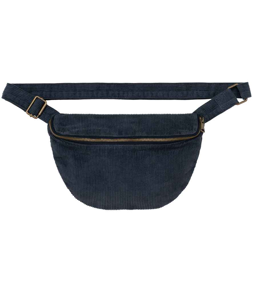 Native Spirit Corduroy Faded Waist Bag in Washed Dark Navy, front view