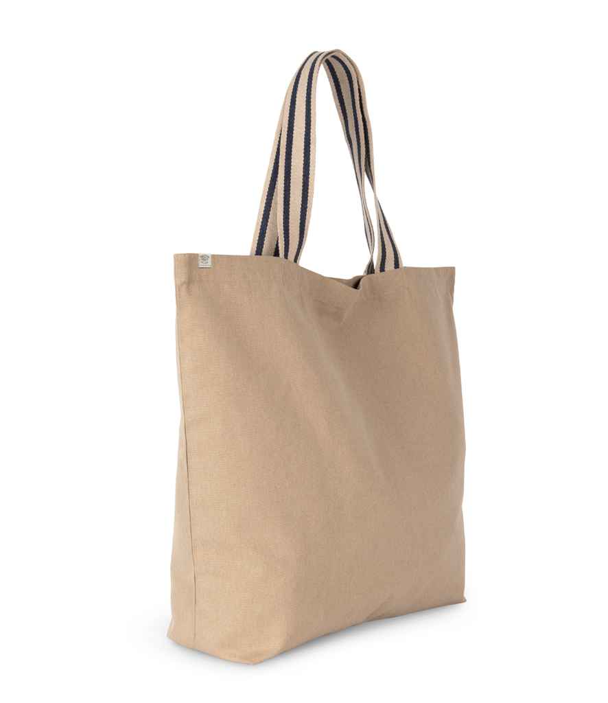 Native Spirit Large Shopping Bag in Desert Sand/Horizon Blue, side view