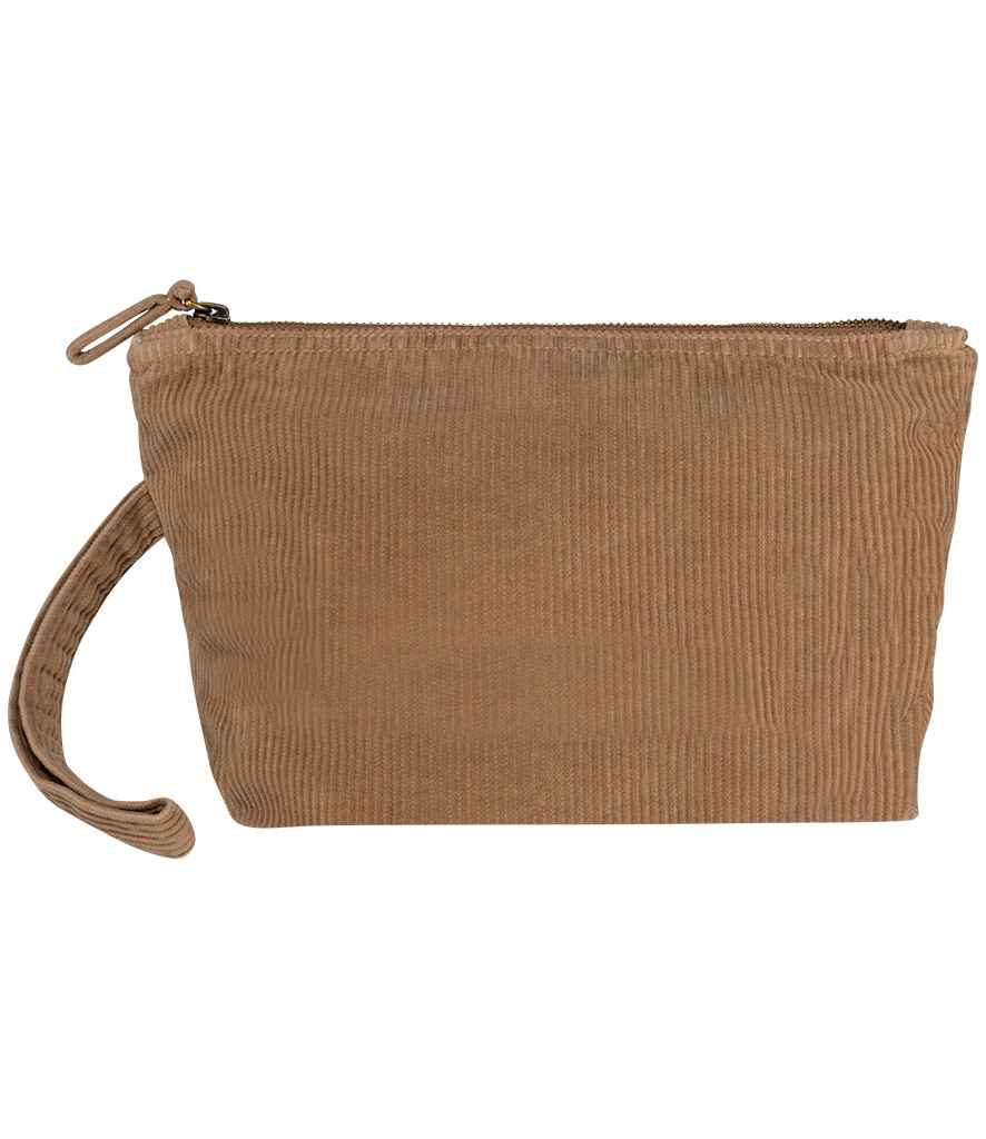 Native Spirit Corduroy Pouch in Washed Dark Camel, front view