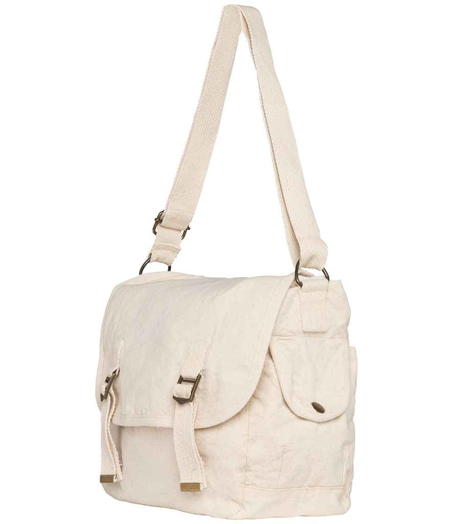 Native Spirit Faded Messenger Bag in Washed Natural, side view