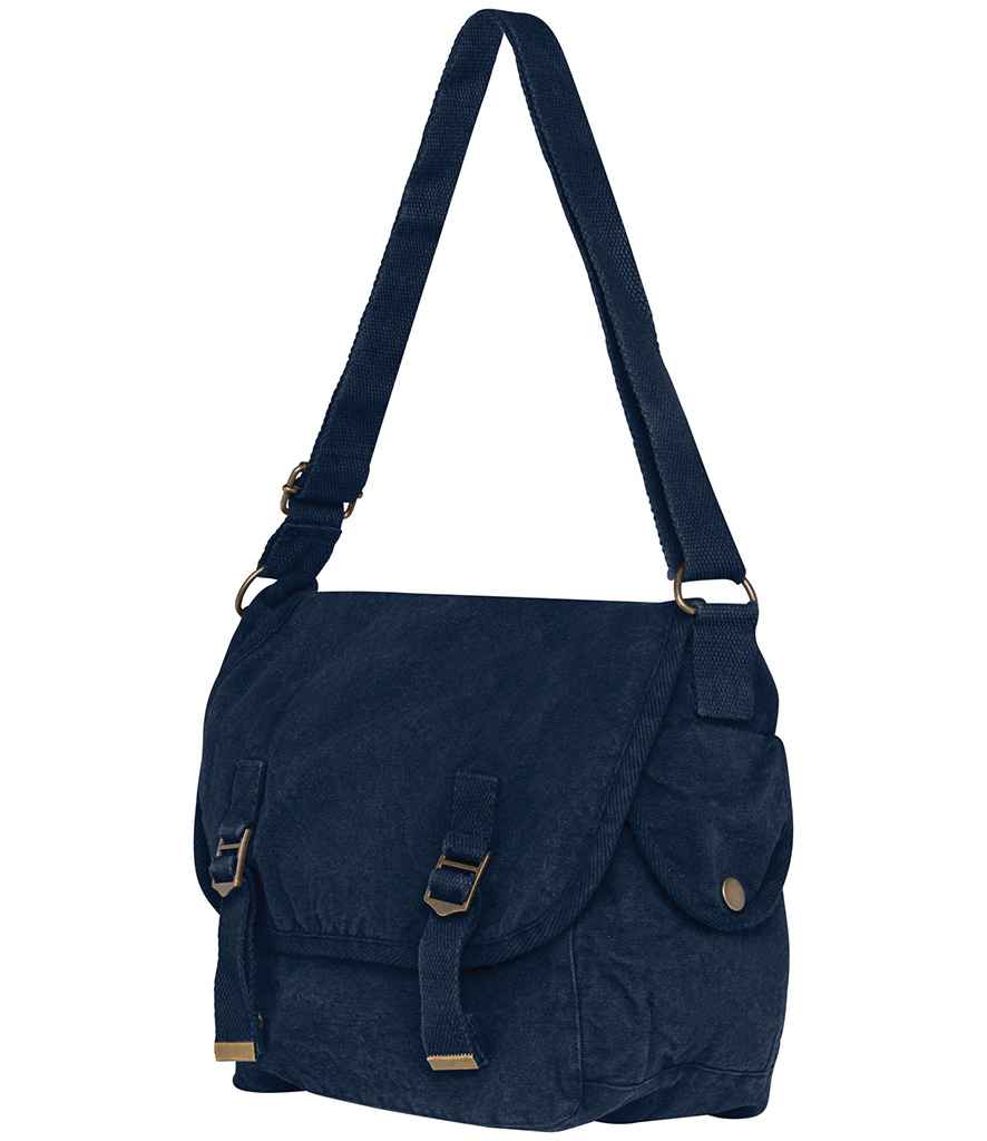 Native Spirit Faded Messenger Bag in Washed Navy, side view