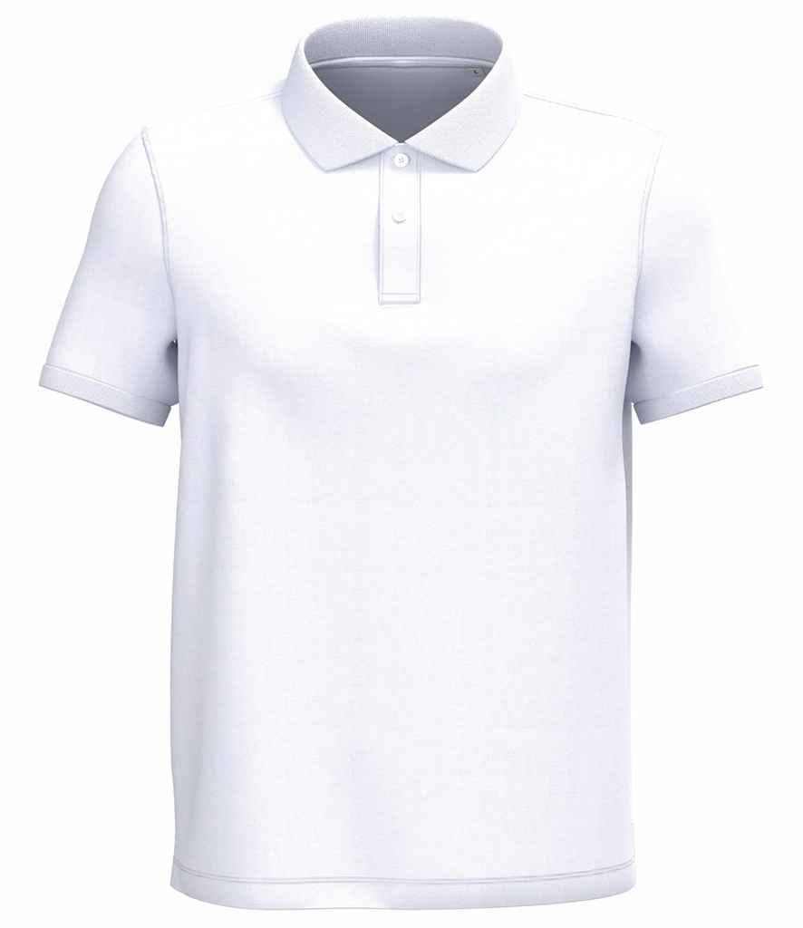 Native Spirit Piqué Polo Shirt in White, front view