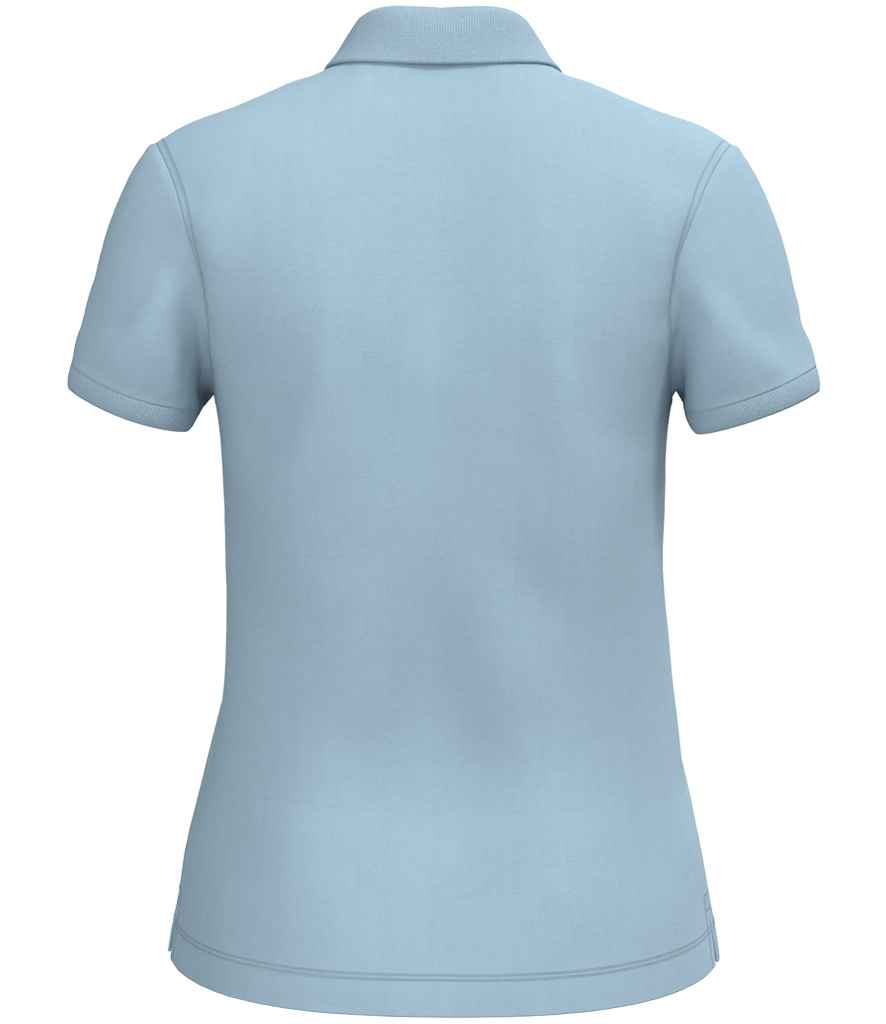 Native Spirit Ladies Piqué Polo Shirt in Aquamarine, back view
