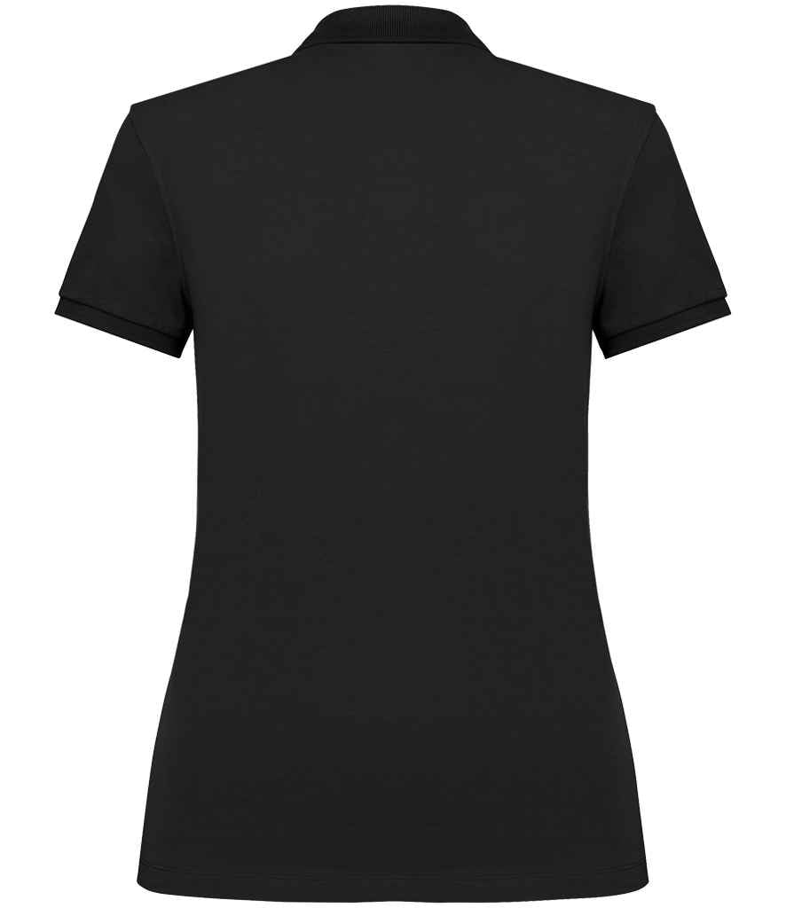 Native Spirit Ladies Piqué Polo Shirt in Black, back view