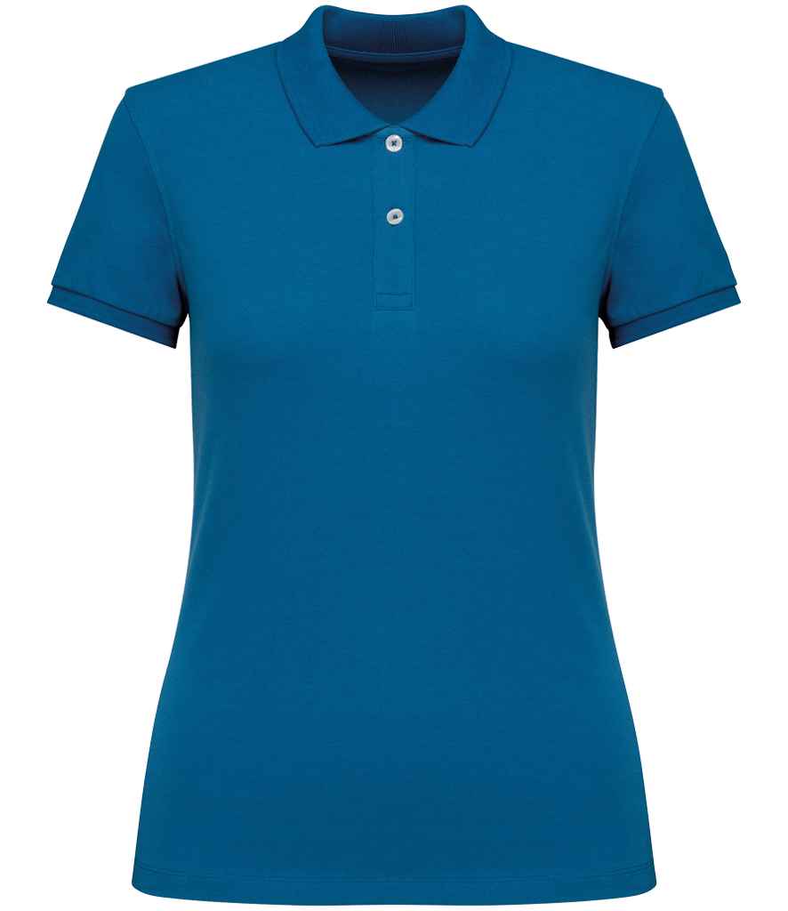 Native Spirit Ladies Piqué Polo Shirt in Blue Sapphire, front view