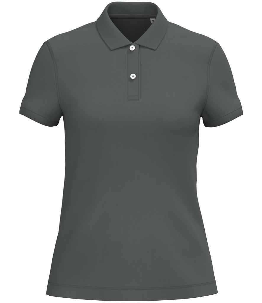 Native Spirit Ladies Piqué Polo Shirt in Iron Grey, front view