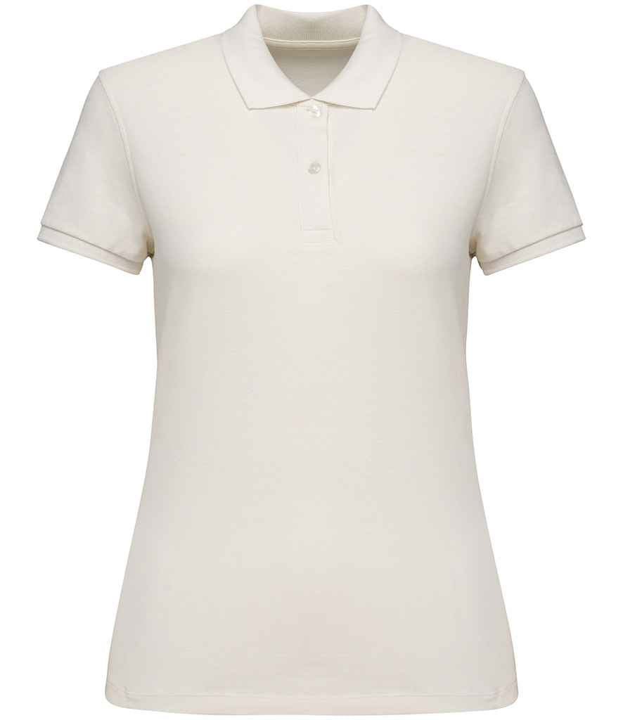 Native Spirit Ladies Piqué Polo Shirt in Ivory, front view