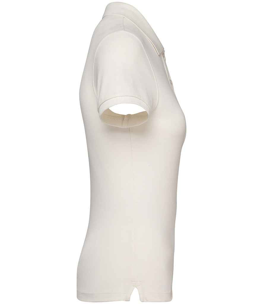 Native Spirit Ladies Piqué Polo Shirt in Ivory, side view