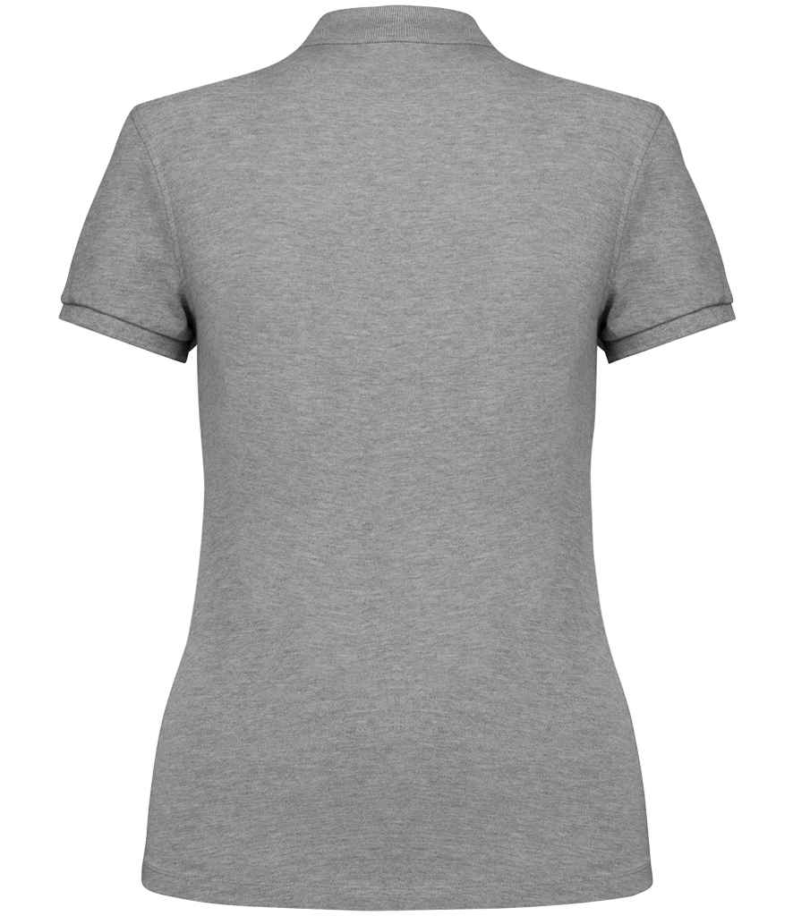 Native Spirit Ladies Piqué Polo Shirt in Moon Grey Heather, back view