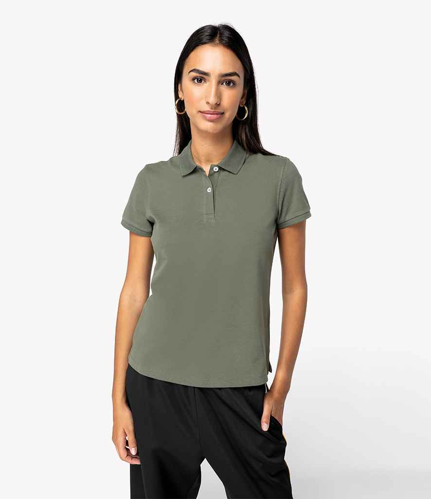 Native Spirit Ladies Piqué Polo Shirt in Organic Khaki