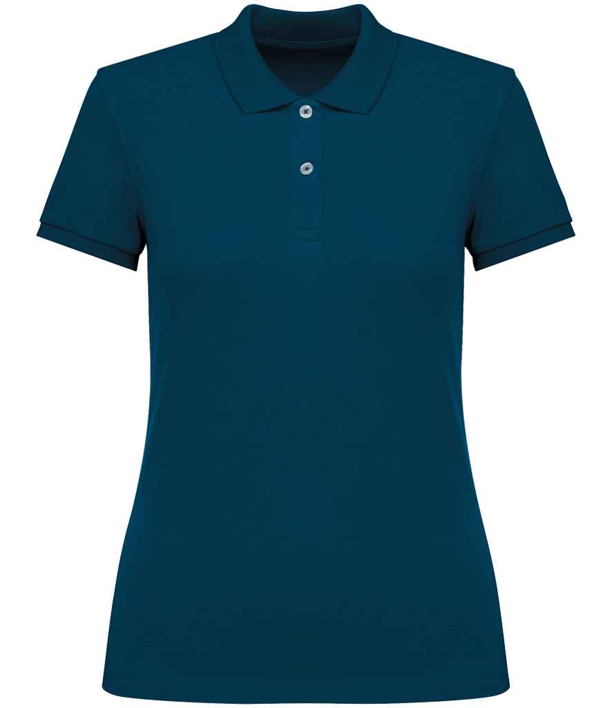 Native Spirit Ladies Piqué Polo Shirt in Peacock Blue, front view