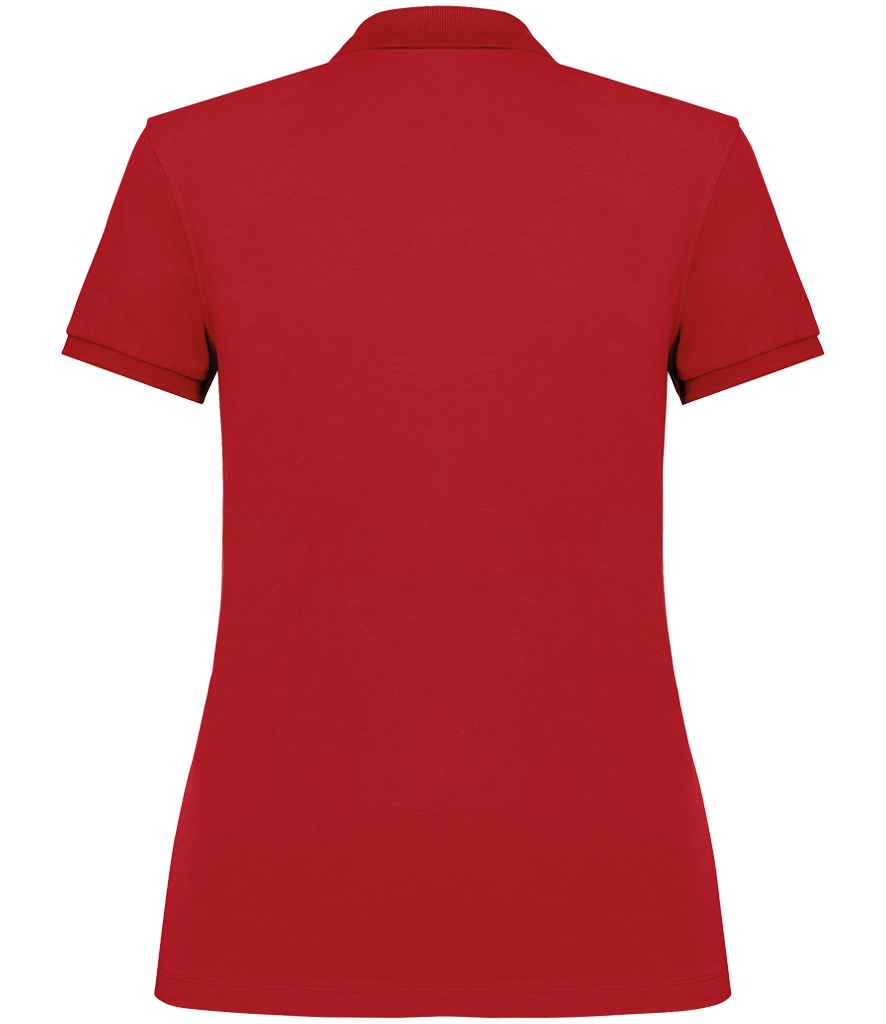 Native Spirit Ladies Piqué Polo Shirt in Poppy Red, back view