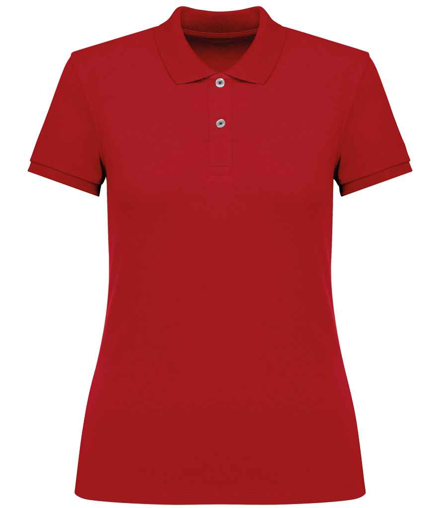 Native Spirit Ladies Piqué Polo Shirt in Poppy Red, front view