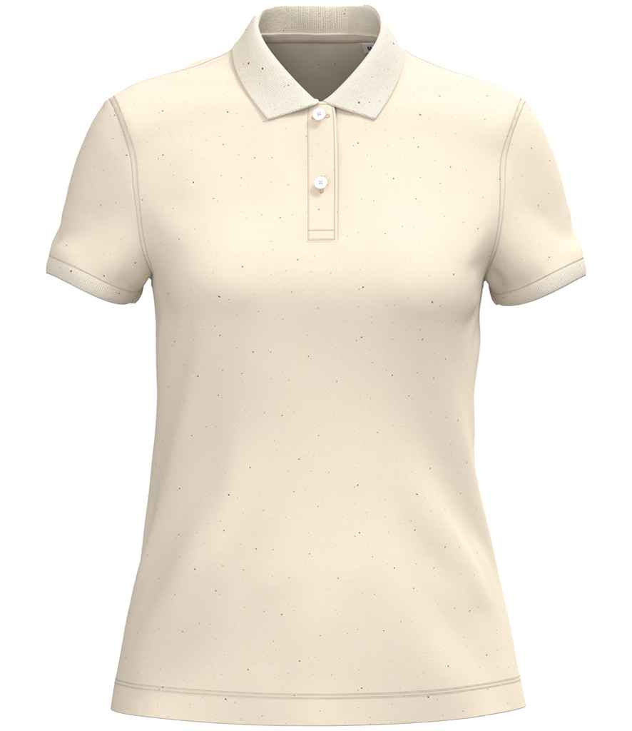 Native Spirit Ladies Piqué Polo Shirt in Raw Natural, front view