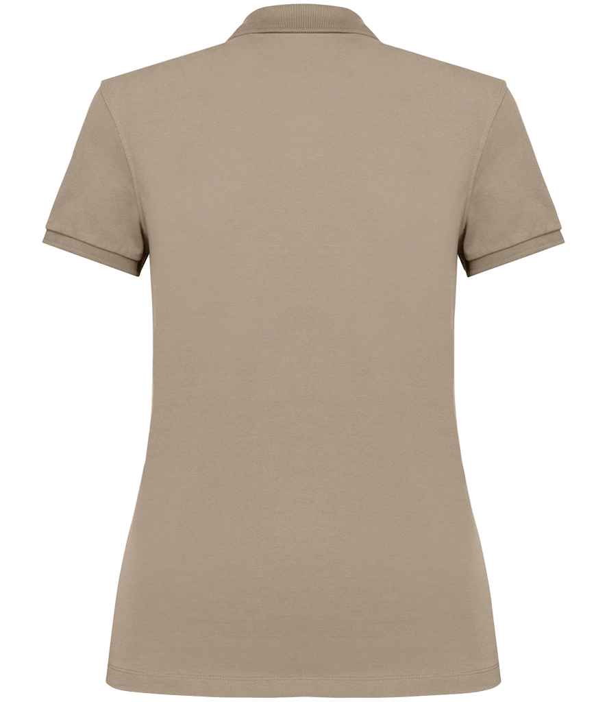 Native Spirit Ladies Piqué Polo Shirt in Wet Sand, back view