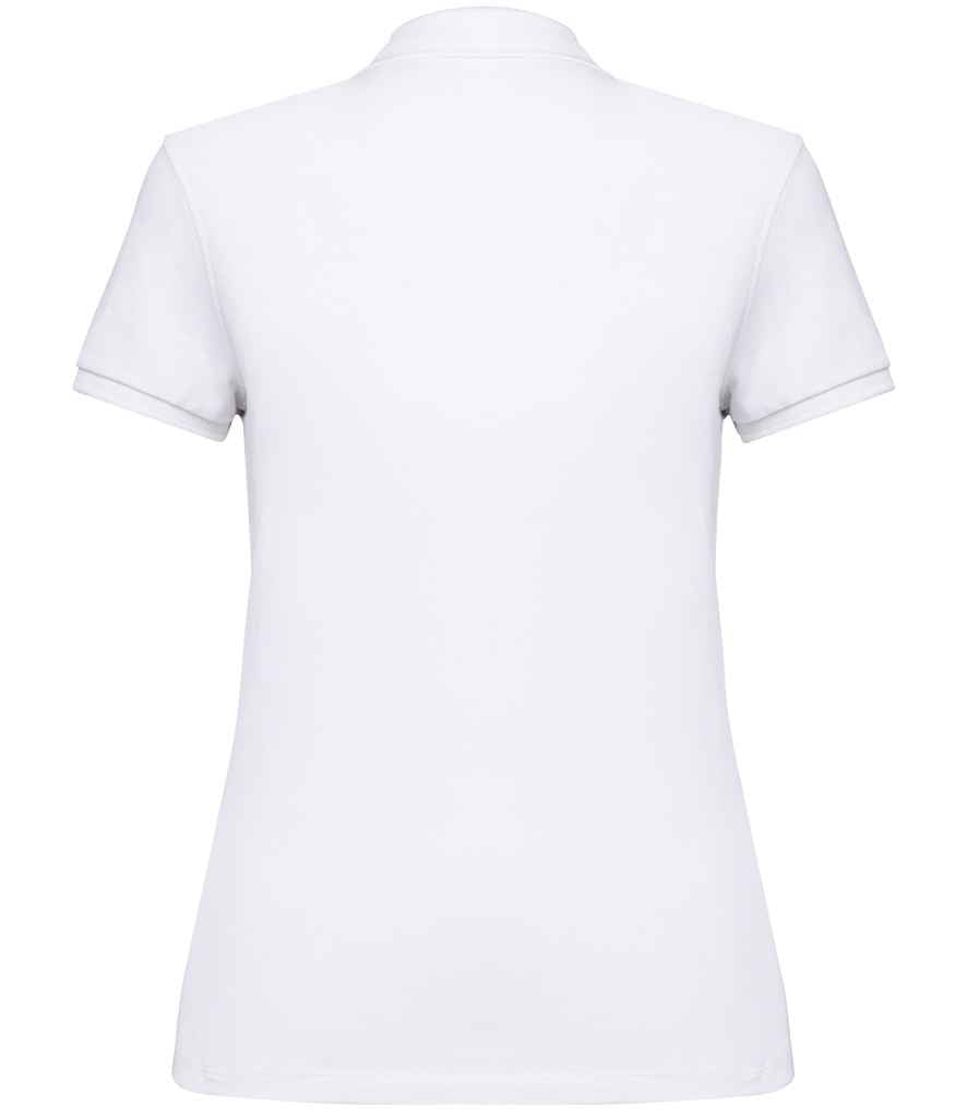 Native Spirit Ladies Piqué Polo Shirt in White, back view