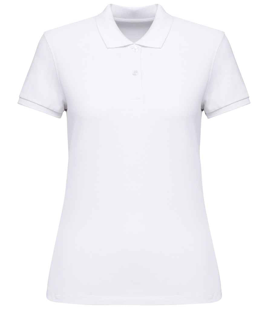 Native Spirit Ladies Piqué Polo Shirt in White, front view