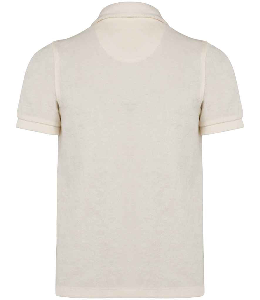 Native Spirit Kids Terry Towel Polo Shirt in Ivory, back view