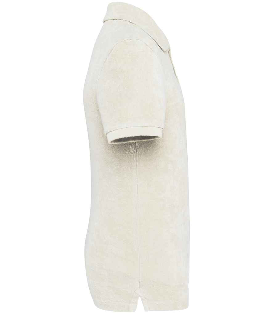 Native Spirit Kids Terry Towel Polo Shirt in Ivory, side view