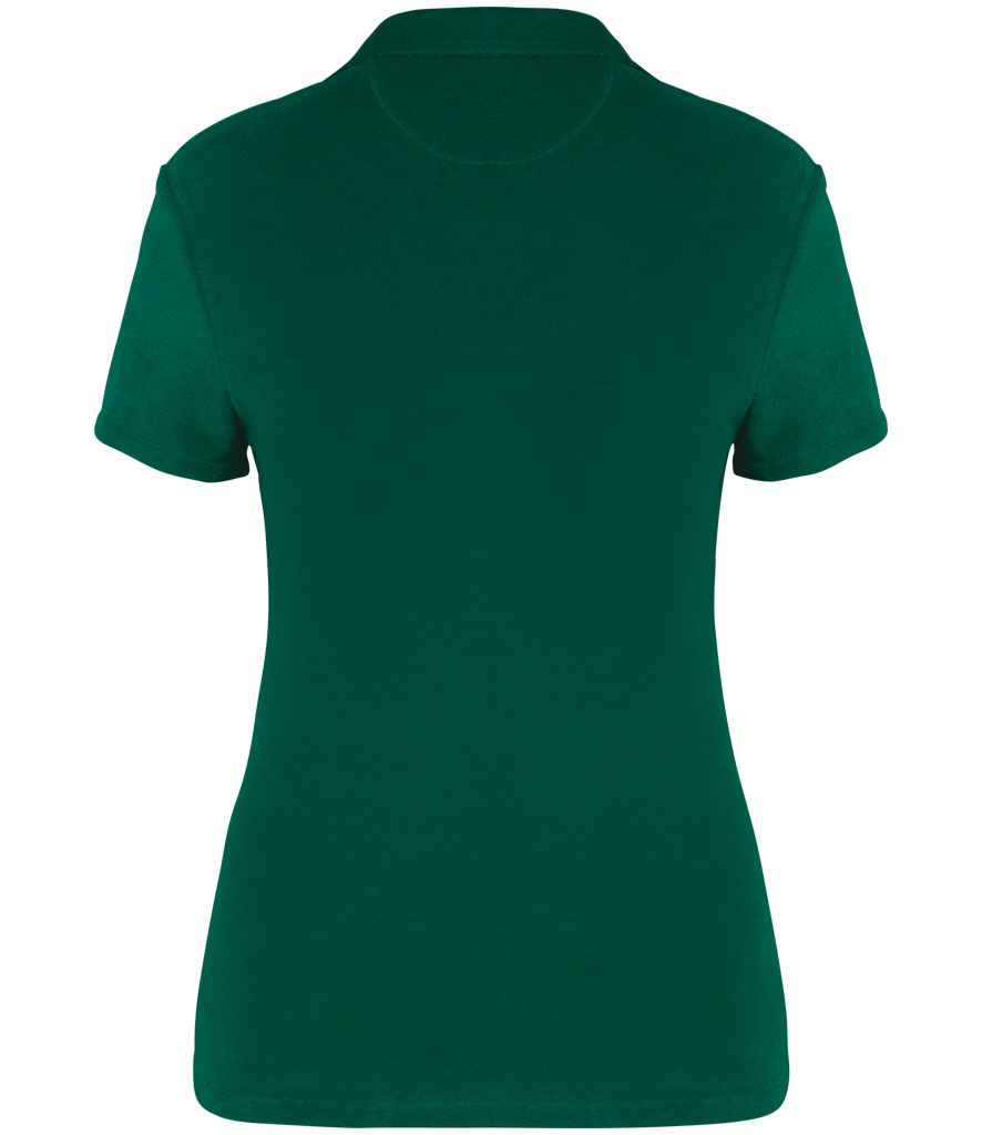 Native Spirit Ladies Terry Towel Polo Shirt in Malachite Green, back view