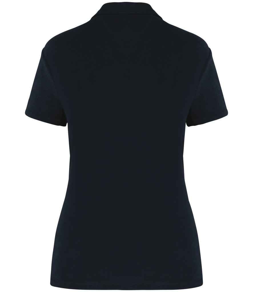 Native Spirit Ladies Terry Towel Polo Shirt in Navy, back view