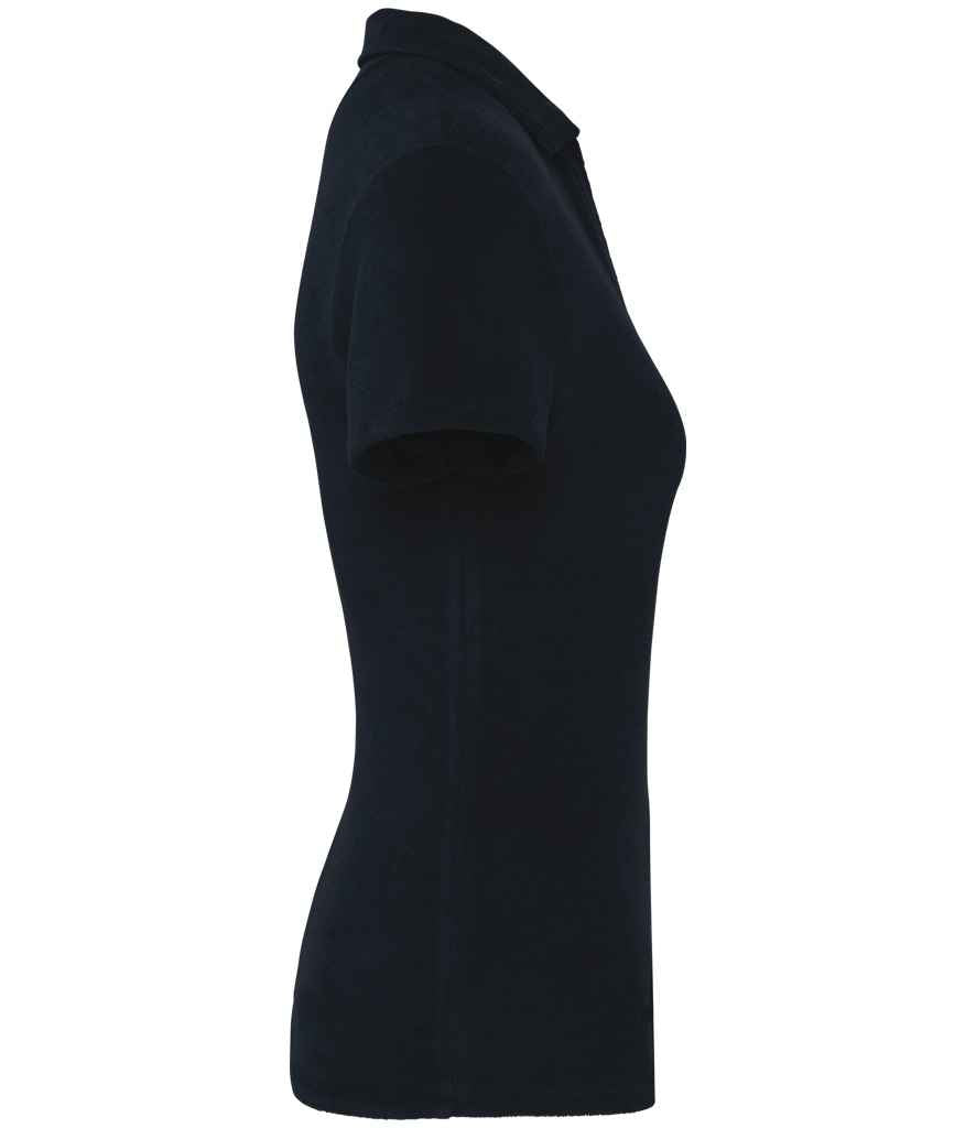 Native Spirit Ladies Terry Towel Polo Shirt in Navy, side view