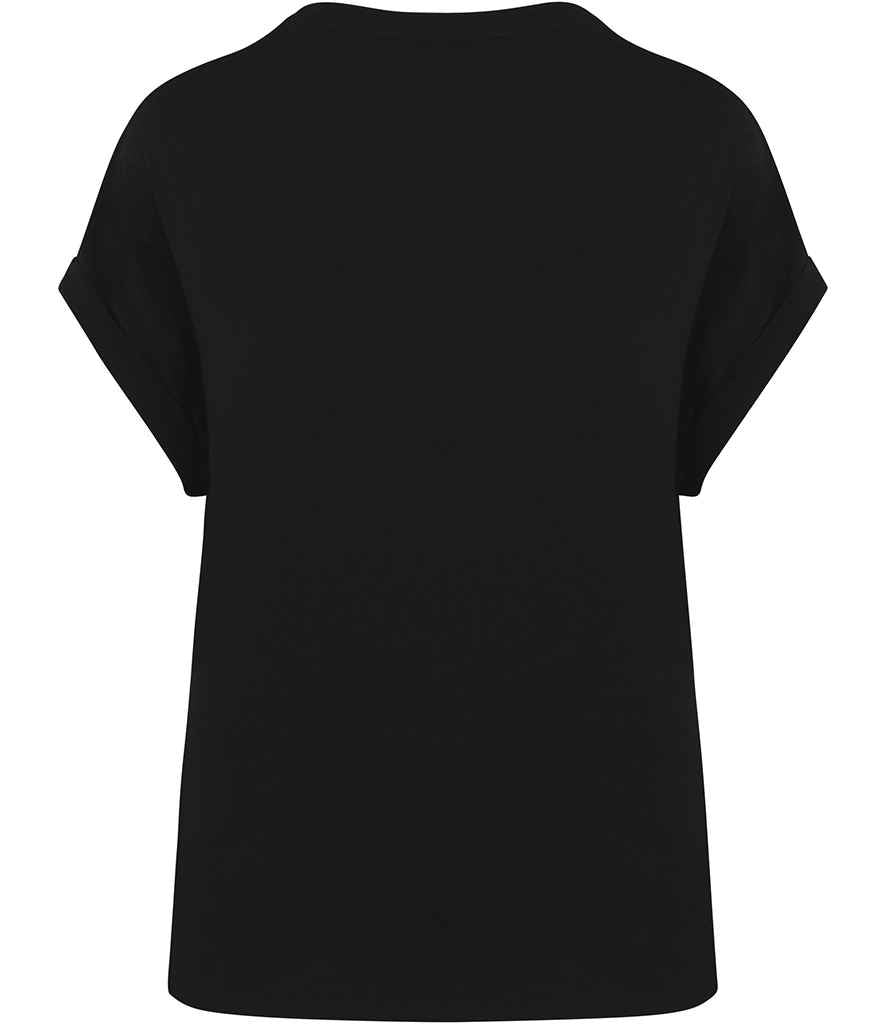 Native Spirit Ladies Roll-Up Sleeve T-Shirt in Black, back view