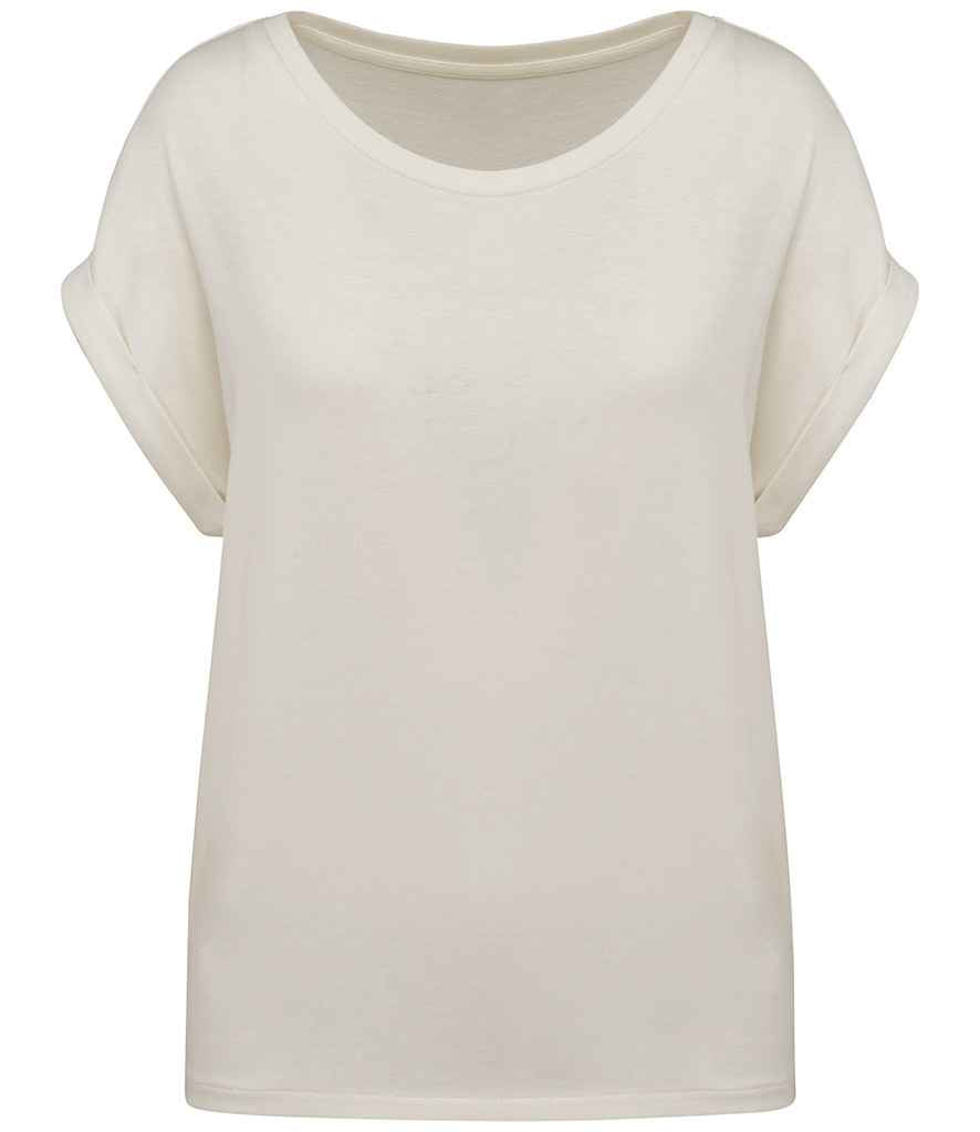 Native Spirit Ladies Roll-Up Sleeve T-Shirt in Ivory, front view