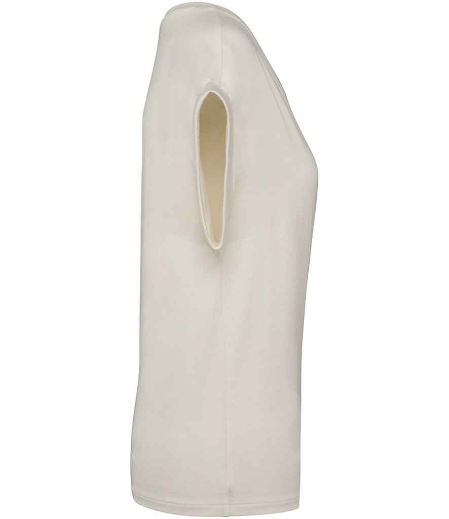 Native Spirit Ladies Roll-Up Sleeve T-Shirt in Ivory, side view