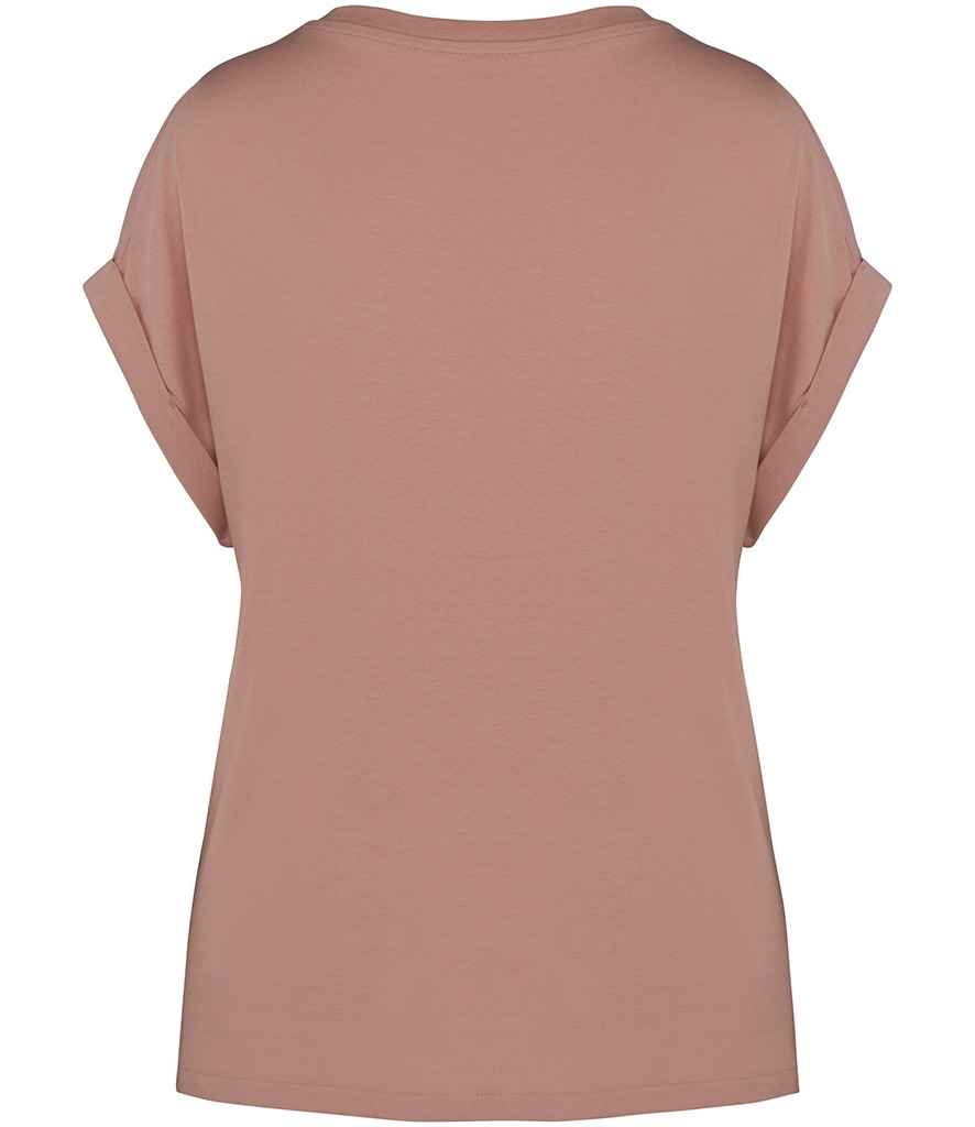 Native Spirit Ladies Roll-Up Sleeve T-Shirt in Petal Rose, back view