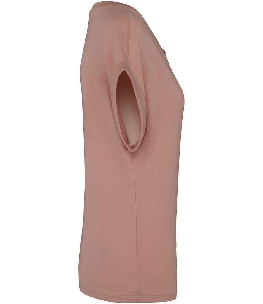 Native Spirit Ladies Roll-Up Sleeve T-Shirt in Petal Rose, side view