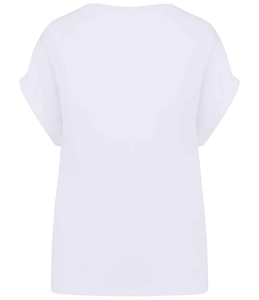Native Spirit Ladies Roll-Up Sleeve T-Shirt in White, back view