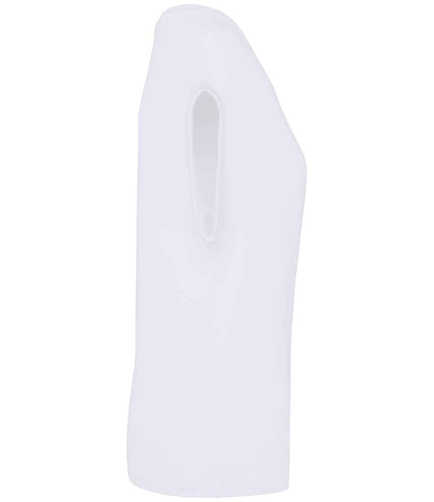Native Spirit Ladies Roll-Up Sleeve T-Shirt in White, side view