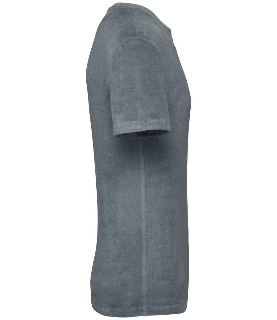 Native Spirit Terry Towel T-Shirt in Mineral Grey, side view