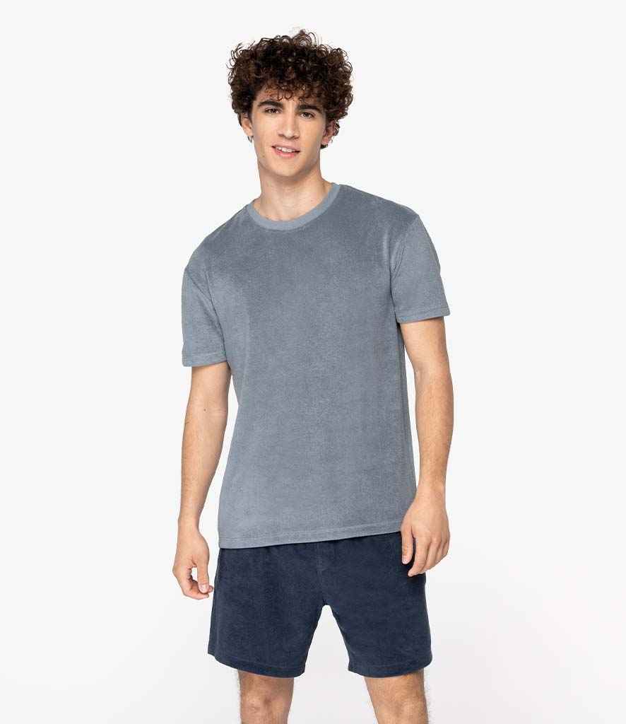 Native Spirit Terry Towel T-Shirt in Mineral Grey