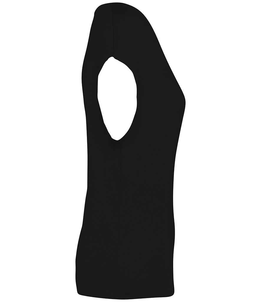 Native Spirit Ladies Oversized V Neck T-Shirt in Black, side view