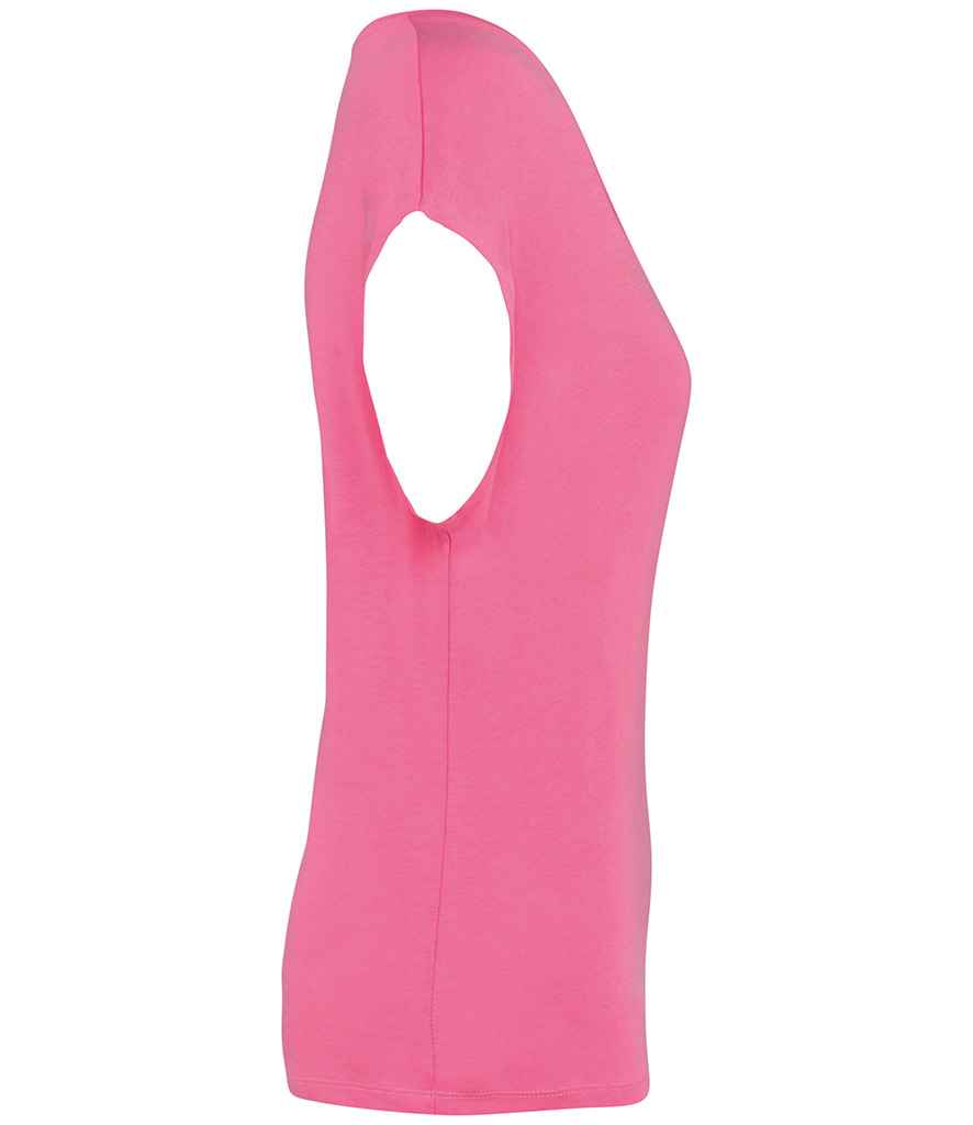 Native Spirit Ladies Oversized V Neck T-Shirt in Candy Rose, side view