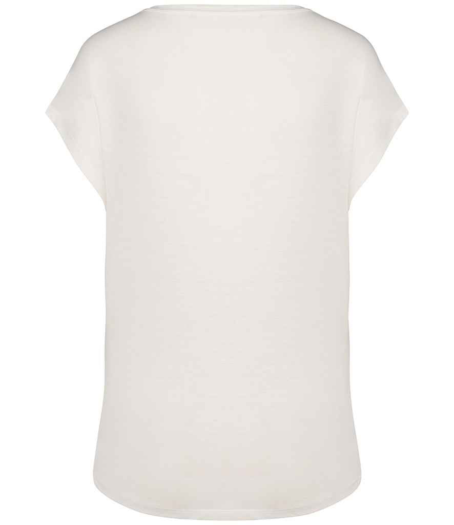 Native Spirit Ladies Oversized V Neck T-Shirt in Ivory, back view