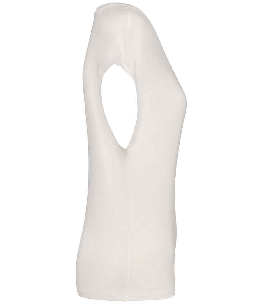 Native Spirit Ladies Oversized V Neck T-Shirt in Ivory, side view